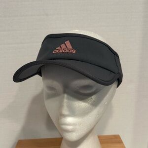 Adidas Gray & Pink Visor Aeroready. Women’s. Adjustable Velcro Strap.